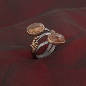 Turmalin Taşlı El İşi Özel Tasarım Gümüş Yüzük