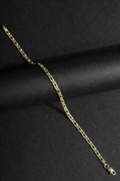 Kuşgözü Model Gümüş 3,30 mm Genişlik Bileklik 16 Cm - Altın Rengi