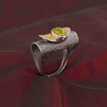 Zebercet Taşlı El İşi Özel Tasarım Gümüş Yüzük