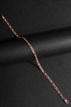 Kuşgözü Model Gümüş 3,30 mm Genişlik Bileklik 17 Cm - Rose Rengi