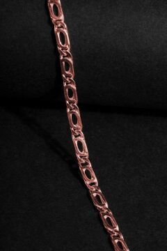Kuşgözü Model Gümüş 3,30 mm Genişlik Bileklik 17 Cm - Rose Rengi