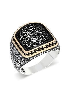 Kalem İşlemeli Sade Model Taşsız Gümüş Yüzük