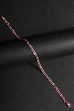 Kuşgözü Model Gümüş 3,30 mm Genişlik Bileklik 18 Cm - Rose Rengi