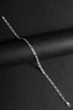 Kuşgözü Model Gümüş 3,30 mm Genişlik Bileklik 20 Cm - Gümüş Rengi