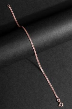 Kaplangözü Model Gümüş 2,00 mm Genişlik Bileklik 22 Cm - Rose Rengi