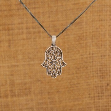 Fatma'nın Eli Model Gümüş Kolye