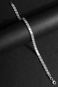 Pullu Model Gümüş 4,35 mm Genişlik Bileklik