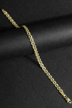 Nonna Model Gümüş 4,85 mm Genişlik Bileklik 17 Cm - Altın Rengi