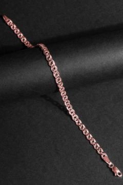 Nonna Model Gümüş 4,85 mm Genişlik Bileklik 17 Cm - Rose Rengi