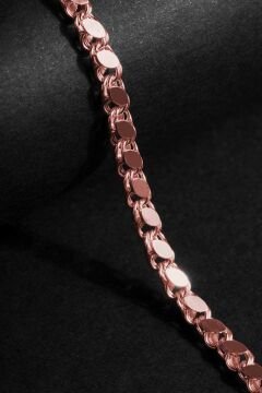 Pullu Model Gümüş 4,35 mm Genişlik Bileklik 16 Cm - Rose Rengi