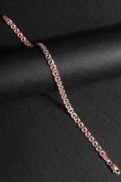 Nonna Model Gümüş 4,85 mm Genişlik Bileklik 18 Cm - Rose Rengi