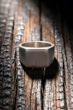 Mat Kare Model Gümüş Erkek Şövalye Yüzüğü