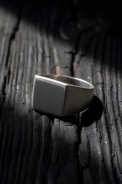 Mat Kare Model Gümüş Erkek Şövalye Yüzüğü