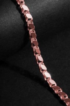 Pullu Model Gümüş 4,35 mm Genişlik Bileklik 20 Cm - Rose Rengi
