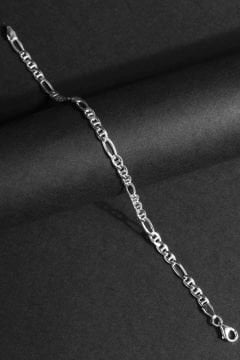 Barlı Figaro Model Gümüş 3,90 mm Genişlik Bileklik