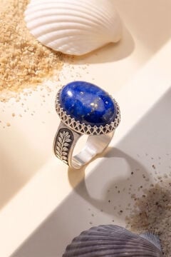 Bereket Model Lapis Lazuli Taşlı El İşçiliği Gümüş Kadın Yüzük