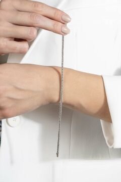 Tilki Kuyruğu Model Gümüş 2,50 mm Genişlik Bileklik