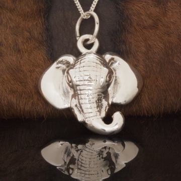 Fil Kafası Model Gümüş Kolye