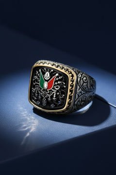 Kalem İşlemeli Devlet Arması Model Taşsız Yüzük