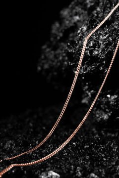 Gurmet Model Gümüş Zincir 1,10 mm Genişlik 55 Cm - Rose Rengi