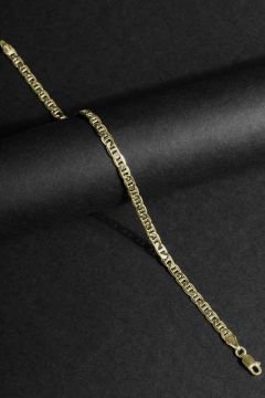 Barlı Forsa Model Gümüş 4,10 mm Genişlik Bileklik 19 Cm - Altın Rengi