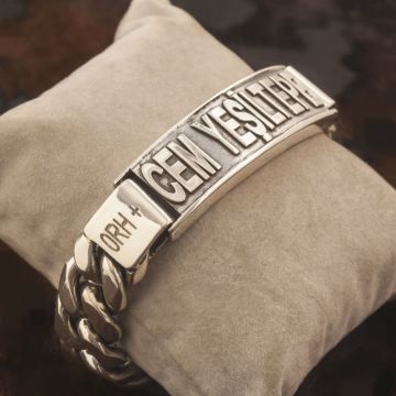 Kişiye Özel El İşi İsim Kabartma Künye Bileklik