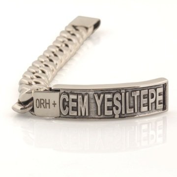 Kişiye Özel El İşi İsim Kabartma Künye Bileklik