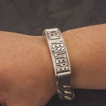 Kişiye Özel El İşi İsim Kabartma Künye Bileklik