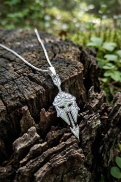 Sparta Miğferi ve Ok Model Gümüş Kolye