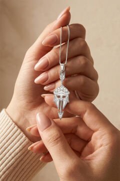 Sparta Miğferi ve Ok Model Gümüş Kolye