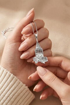 Galata Kulesi Model Gümüş Unisex Kolye