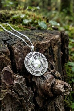 Ay Yıldız Model Gümüş Kolye