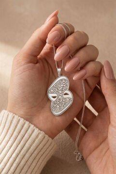 Çift Vav Model Gümüş Kolye