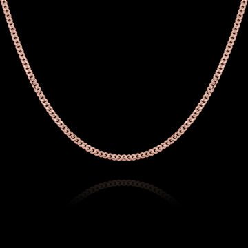 Gurmet Model Gümüş Zincir 1,45 mm Genişlik 55 Cm - Rose Rengi