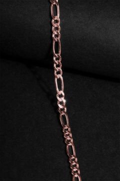 Figaro Model Gümüş 3,80 mm Genişlik Bileklik 18 Cm - Rose Rengi