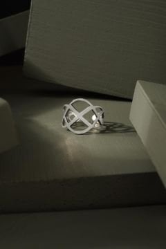 Sonsuzluk Model Sade Ayarlanabilir Gümüş Yüzük