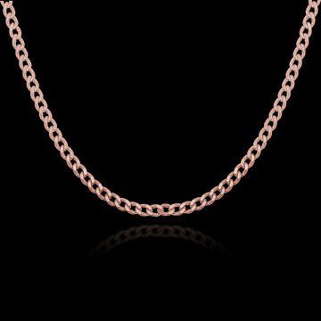 Gurmet Model Gümüş Zincir 2,20 mm Genişlik 50 Cm - Rose Rengi