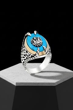 Pençe Model Firüze Taşı Üzeri Devlet Arması Yüzük