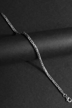 Yuvarlak Kral  Model Gümüş 3,30 mm Genişlik Bileklik 17 Cm