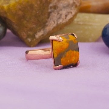 Yaban Arısı Jasper Taşlı El İşçiliği Gümüş Yüzük