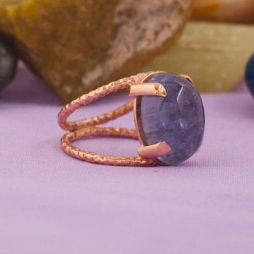 Tanzanit Taşlı El İşçiliği Gümüş Yüzük