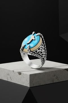 Pençe Model Firüze Taşı Üzerine Elif Gümüş Yüzük