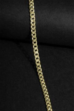 Gurmet Model Gümüş 3,75 mm Genişlik Bileklik 18 Cm - Altın Rengi