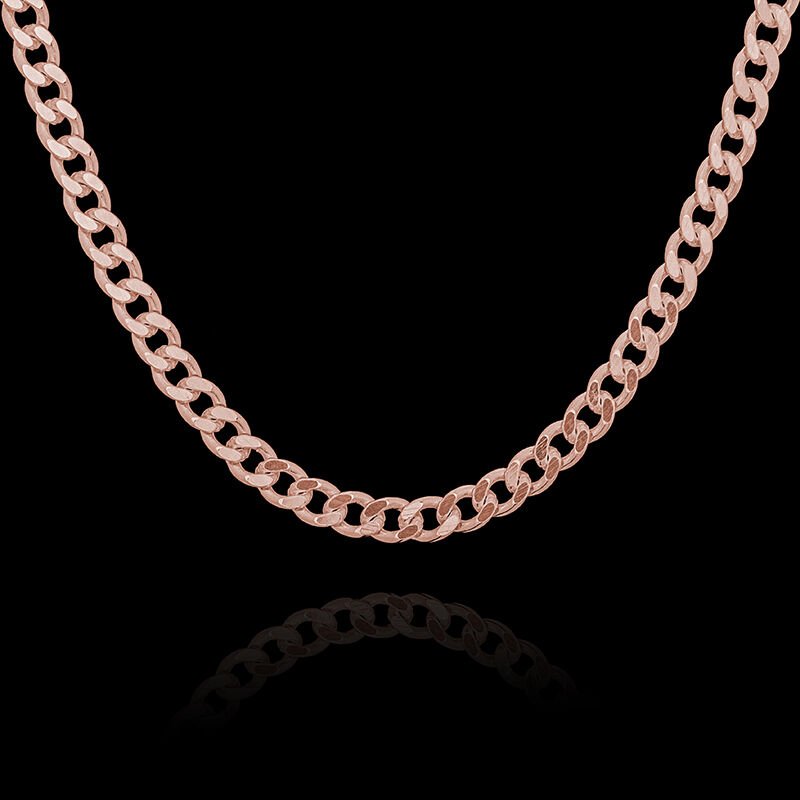 Gurmet Model Gümüş Zincir 2,80 mm Genişlik 60 Cm - Rose Rengi