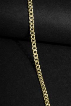 Gurmet Model Gümüş 3,75 mm Genişlik Bileklik 20 Cm - Altın Rengi
