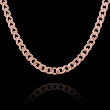Gurmet Model Gümüş Zincir 3,75 mm Genişlik 60 Cm - Rose Rengi