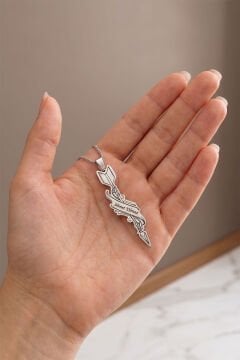Kişiye Özel İsim İşlemeli Ferman-ı Aşk Model Gümüş Kolye