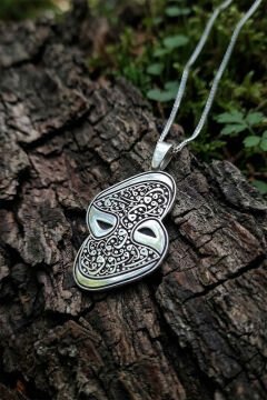 Çift Vav Model Gümüş Kolye Gümüş Rengi