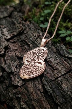 Çift Vav Model Gümüş Kolye Rose Rengi