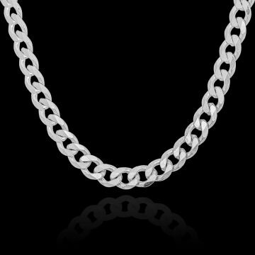 Gurmet Model Gümüş Zincir 4,50 mm Genişlik 60 Cm - Gümüş Rengi